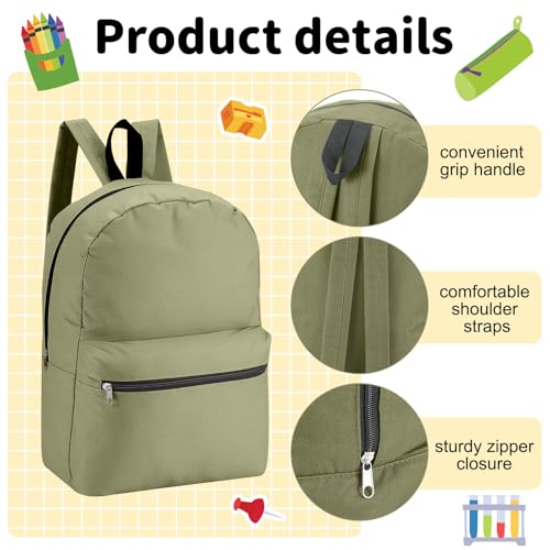 Image of Amylove 12 Pack Backpack in Bulk 17 inch Lightweight Outdoor Travel Bag Classic Bookbags Bulk for Elementary Middle High (Morandi,Cute)