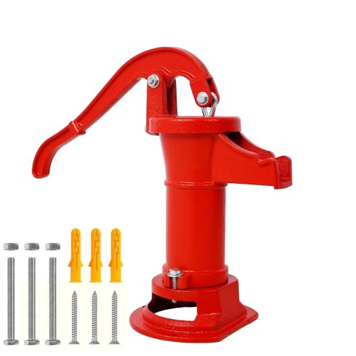 HaTur Hand Wasserpumpe Antike Wasserkrug Pumpe Handbrunnenpumpe Manuelle Wasserumfüllpumpe für Outdoor, Hof, Garten