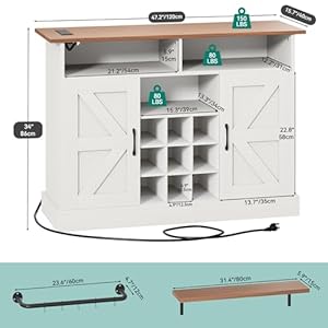 Yitahomefarmhousesideboardbuffetcabinetwithstorage47coffeebarwithpoweroutletwallmountedfloatingshelveswinebarcabinetforkitchenlivingroomwhite Urban Country Home Decor Yitahome farmhouse sideboard buffet cabinet with storage 47 coffee bar with power outlet wall mounted floating shelves wine bar cabinet for kitchen living room white urban country home decor