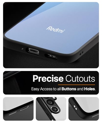 Image of WOW IMAGINE Shockproof Hybrid Back Cover for Mi Redmi A3 2024 | Redmi A3X | Poco C61 | Hard Slim fit Back Case | PC & TPU | Clear Transparent Case - Black