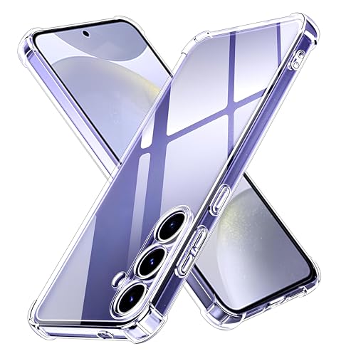 Image of Fashionury 3D Raised Transparent Crystal Clear Back Cover for Sumsung S24 | Shockproof Design | Anti-Slip Grip | Camera Protection | 360 Degree Protection Mobile Case
