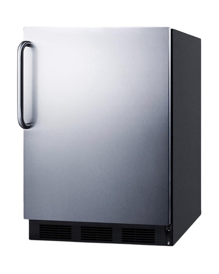 Summit 24" Refrigerator, Undercounter, 5.3 cu.ft. Capacity, ADA Compliant, Stainless Steel - AL752BKSSTBLHD (Left Handed Door Swing) on Fridge.com