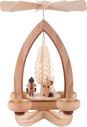 Erzgebirge Palast 1-stöckige Pyramide Weihnachtsmotiv - Natur - 28 cm