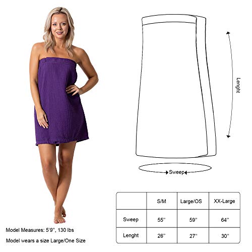 Image of Turkish Linen Women's Waffle Spa Body Wrap with Adjustable Closure