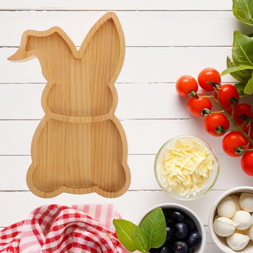 Bandeja de madera de conejo grande Abaodam para servir aperitivos 7