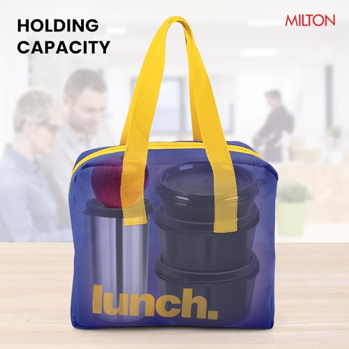 Image of MILTON The Lunch Bag | Insulated Tiffin Bag for Office, Men & Women | Eco-Friendly, Durable & Spacious | Fits Lunch Box & Bottle | Multi-Use Bag for School & Travel | 2.56 L - Navy Blue