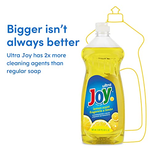 Joy Ultra Grease Cutting Dishwashing Dish Detergent Liquid Soap, Lemon Scent, 30 Ounce Pack Of 3, Powerful Cleaning Agent #TOP1