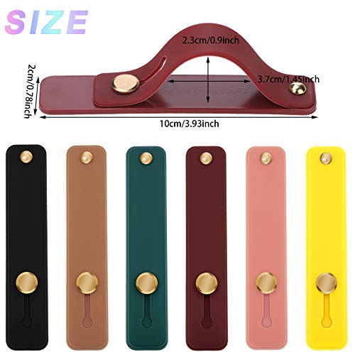 Image of Weewooday 6 Pieces Phone Grip Holder Cell Phone Grip Strap Telescopic Finger Strap Stand Universal Finger Kickstand for Most Smartphones(Retro Colors,Classic)