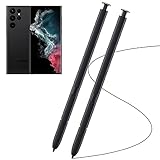 2 Pack Black S22 Ultra S Pen Replacement for Samsung Galaxy S22 Ultra Stylus Pen 5G SM-S908U S22 Ultra Stylus Pen (WithoutBluetooth) + Eject Pin (Phantom Black)