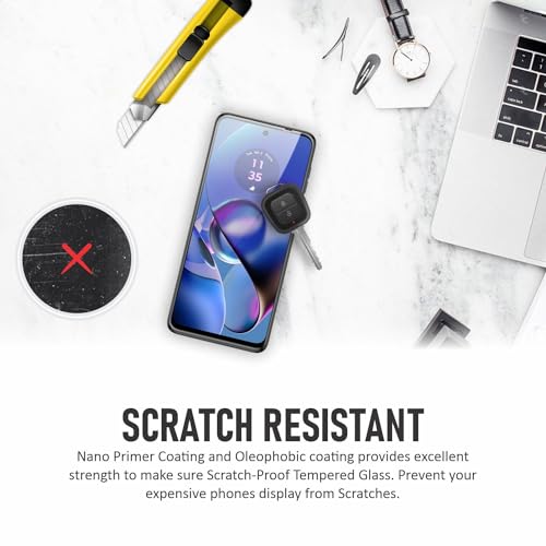 Image of SupCares Tempered Glass for Motorola Moto G54, Moto G73, Motorola Moto G32, Motorola Moto G14 and Motorola Moto G62 (6.5 Inch) With Installation Kit | Military-Grade Gorilla Screen Protector | Black