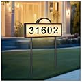 Solar Address Signs for Houses, House Number for Outside Waterproof, Address Plaques for House Numbers, Cold/Warm White Illuminated, Wall Mounted/In Ground Address Number for Front Yard, Driveway