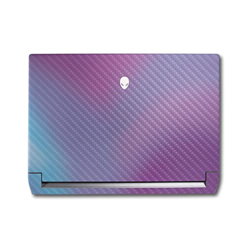 Image of MightySkins Carbon Fiber Skin Compatible with Alienware M17 R5 (2022) Full Wrap Kit - Purple Fog | Protective, Durable Textured Carbon Fiber Finish | Easy to Apply & Change Styles | Made in The USA
