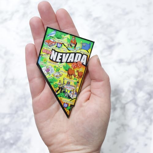 Imán de nevera mapa del estado de Nevada acrílico miniatura 4