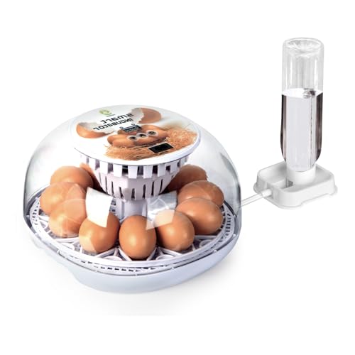 ZEMIRO CHARGE 12 Egg Incubator with Automatic Turning, Humidity Control, Auto Water Addition, for Hatching Chicken, Goose, Duck, Quail, Pigeon, and Turkey Eggs (12 Egg Incubator)