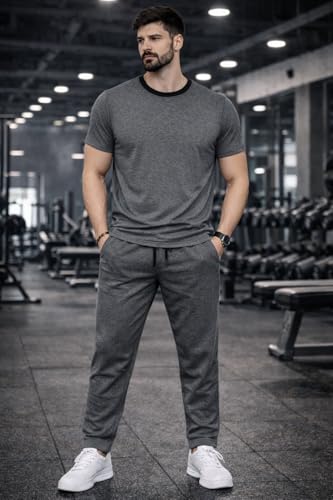 Image of Mack Jonney Men's Polyester Lycra Tracksuit | Lightweight Sports & Gym Wear | Comfortable Running & Training Track Suit for Men-MJ-184