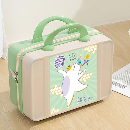 Image of Little Surprise Box Multifunction Mini Suitcase for Newborn Baby & Mother | Kelly Jo Bear Theme Hardcase Travel Suitcase for Kids Boys & Girls | Travel Bag for Boys & Girls | Green
