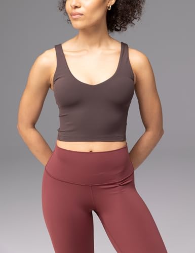 Wenamelt V Neck Longline Buttery Sports Bra for Women U Back Padded Crop Workout Yoga Tank Top with Built in Shelf Bra3