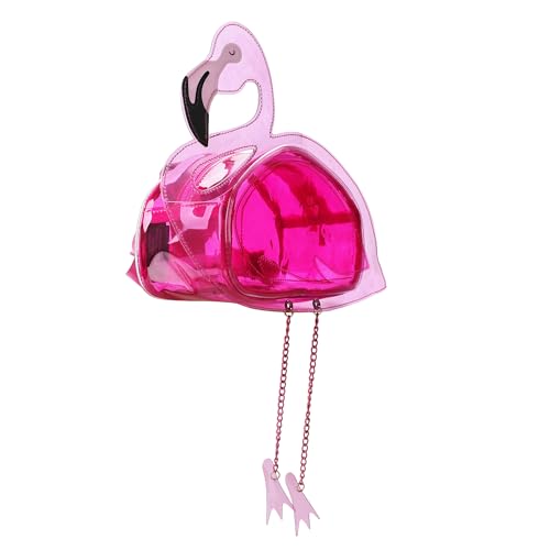Bioworld Pink Flamingo 13.5-Inch Clear Mini Backpack2
