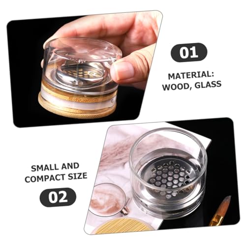 Juego de 3 recipientes de vidrio para manicura con tapa miniatura 4