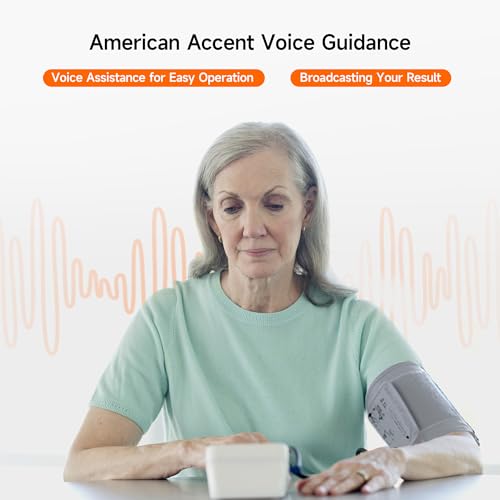 Image of yuwell Blood Pressure Monitor, Large Upper Arm Blood Pressure Cuff, Digital Blood Pressure Machine for Home Use, Large Backlit Screen Display, Stores 199 Readings, Voice Broadcasting with Batteries