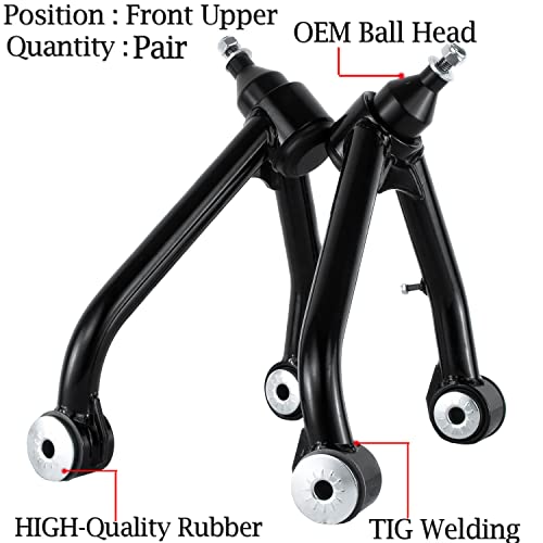 Kuuhlersat 2-4" Lift Front Upper Control Arms Compatible With 2007-2018 Chevy Silverado 1500 2Wd 4Wd #TOP2