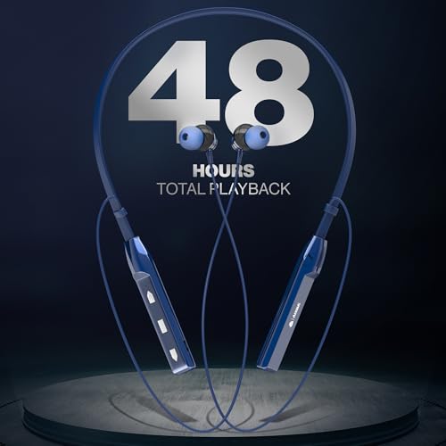 Image of AROMA NB119 Tune Upto 48 Hours Playtime*, Fast Charging, Dual Pairing, Bluetooth Neckband