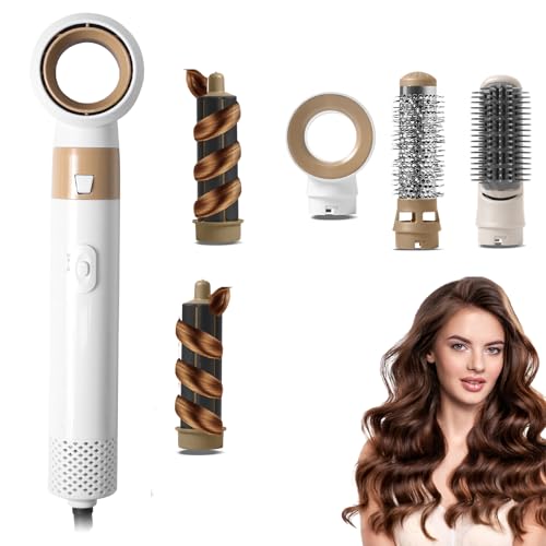 #rémunéré #Amazon<br>Brosse Chauffante Brushing 1-Step Styler Air-brush 6 En 1 Avec Seche Cheveux Brosse Soufflante Rotative Pour Cheveux Brosse Soufflante Technologie CeRamique SeCher Boucler Lisser (Violet)