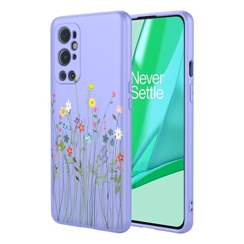 Coque OnePlus 9 Pro antichoc souple TPU protection fleur violette LE212
