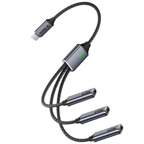 Répartiteur USB C 1 entrée 3 sorties multiprise hub type C câble de charge pour smartphone et PC