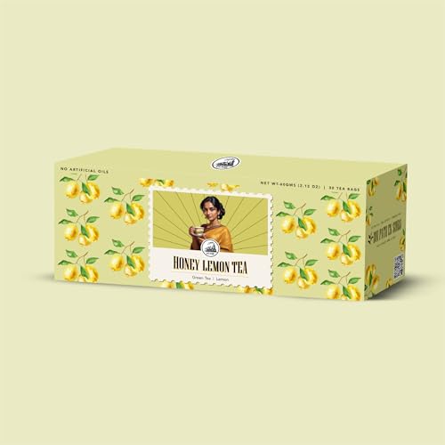 Image of Dorje Teas Gondhoraj Lemon & Honey Darjeeling Tea | 30 Pyramid Teabags (Pack of 1) | Selim Hill Estate | Zesty Gondhoraj Lemon with Stevia | Promotes Immunity & Relaxation | Organic Whole Leaf Blend | 30 Cups
