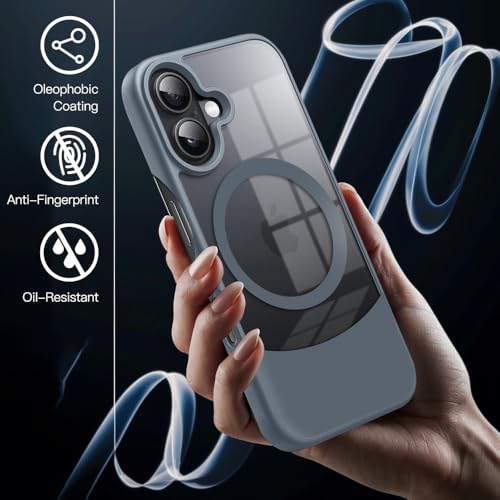 Image of KARWAN️Ultra-Hybrid Shockproof Back Cover with Mag-Safe Case foriPhone 16 | Camera Protection Bump |Shockproof Back Cover Case for iPhone 16 (PC & TPU, Smoked Matte Sides) Grey