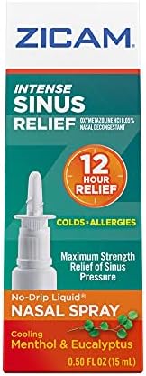 Zicam Intense Sinus Relief No-Drip Liquid Nasal Spray with Cooling Menthol & Eucalyptus, 0.5 Ounce (Pack of 1)