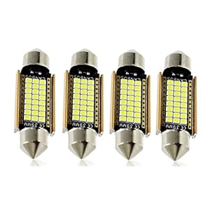 BeiLan 4 x 39 mm C5W LED-fouten, wit, 2016 gloeilampen, 24 SMD, Feston, koepel, auto, interieur, LED, licht 3423 6411 DC…