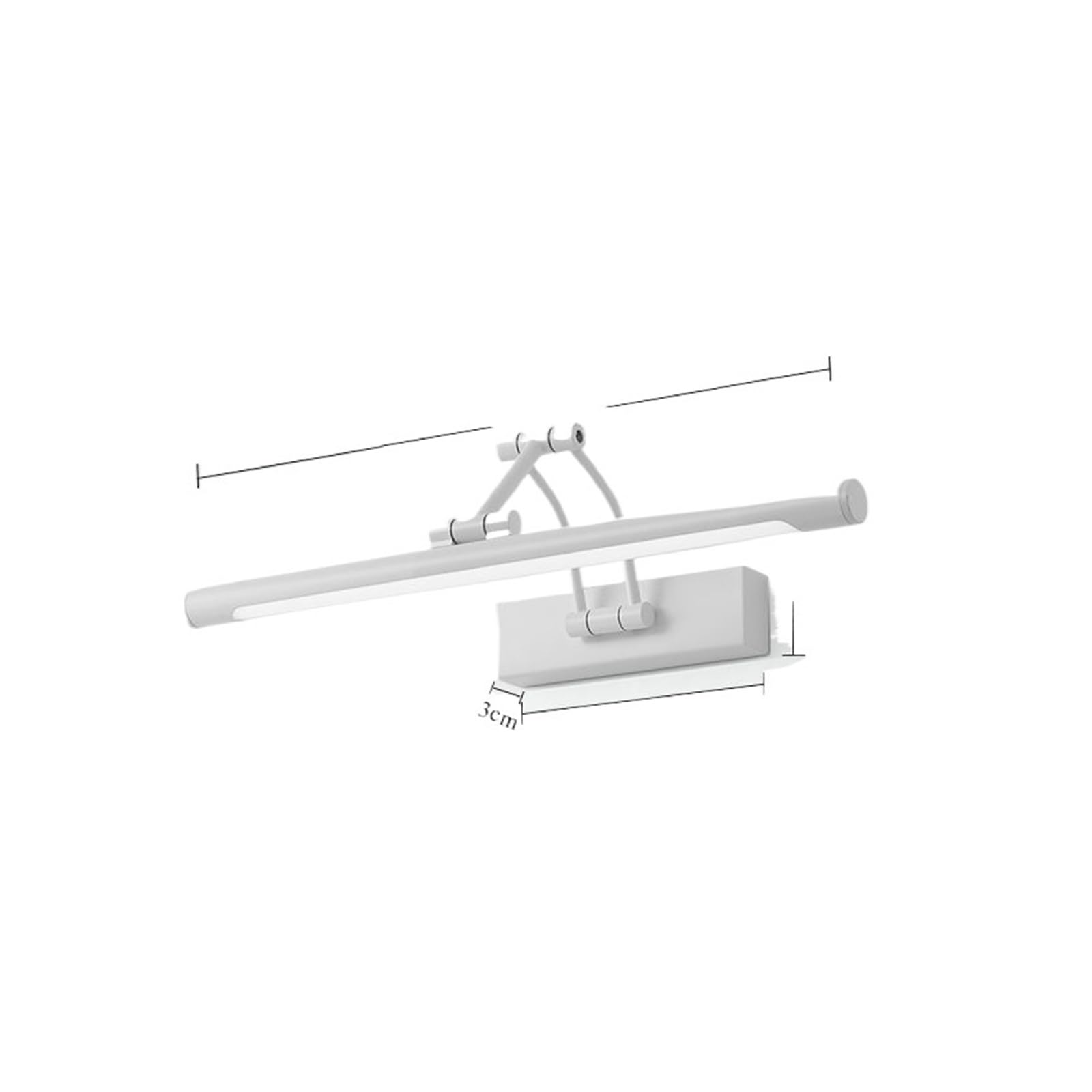 CUDTAPI Bathroom Mirror Wall Lamp, LED Metal Foldable Cabinet Sconce Lighting Fixture, Nordic Simple Modern Dressing Table Lustre(2700-3500K,White-56cm)