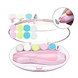 Qunlions life Glopole Baby Nail Trimmer File with Light - Safe Electric Nail Clippers Kit for Newborn Infant Toddler Kids Toes and Fingernails - Care, Polish and Trim - Battery Operated (AA), Pink