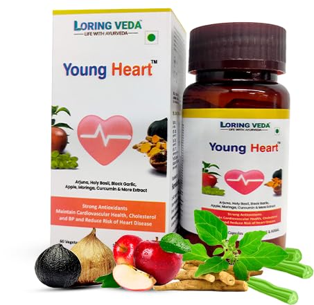 LORINGVEDA® YoungHeart capsule for Maintain Heart health, Cholesterol, BP & Heart muscles | Anti Heart Blockage Capsules | Ayurvedic Medicine for Heart Strength | 60 Veg capsule Natural, Safe & Herbal | Arjuna Bark ,Moringa,Catnip & More then 25 Ext (B0CFL9NJR7) Amazon Price History, Amazon Price Tracker