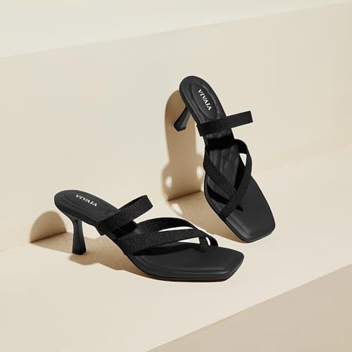 VIVAIA Alina Square-Toe Kitten Heel Strappy Sandals For Women Arch Support Soft Comfortable Shoes walking vacations3