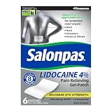 Salonpas Lidocaine 4% Pain Relieving Gel-Patch, 6 Count, for Back, Neck, Shoulder, Knee & Elbow Pain