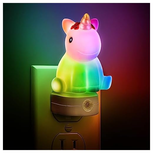 LOHAS Plug in Night Light for Kids, Cute Night Light with Dusk to Dawn Sensor, Color Changing LED Night Light, Christmas Birthday Gift Nightlight for Girls, Kids, Room Decor