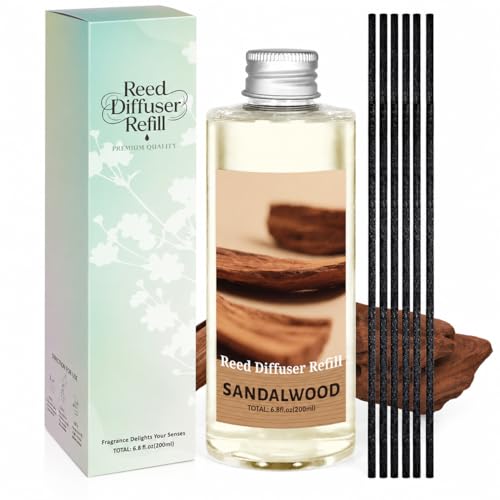 Image of STRN Sandalwood Reed Diffuser Oil Refill, Scented Diffuser with Stick 200ML