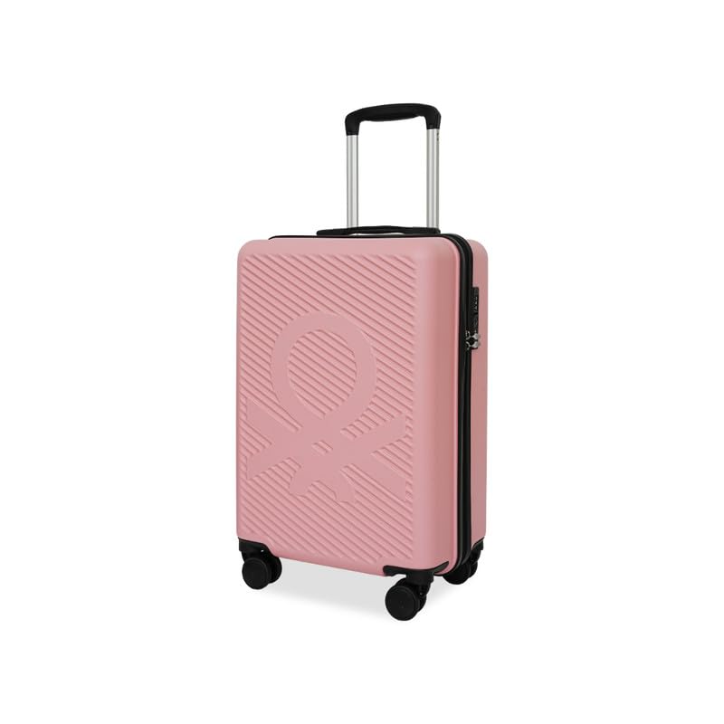 Image of United Colors of Benetton Cabin Hard Luggage Glide - Rose Pink | PC Carry-On Trolley Bag | TSA Lock & 360 Spinner Wheels Suitcase | Telescopic Handle | Water Resistance | 55cm | 46L Capacity