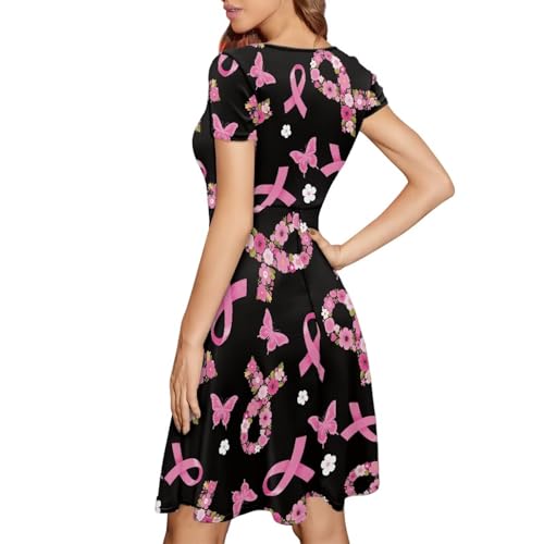 Image of AFPANQZ Womens Casual Summer Lightweight Vintage Dress Short Sleeve Midi Dress Knee-Long Luxury Formal Dress