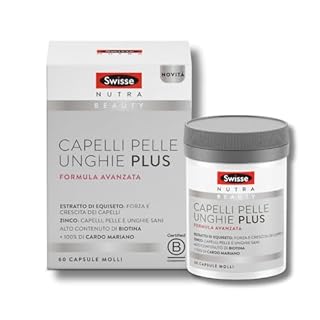 Swisse Capelli Pelle Unghie Plus - Integratore per Capelli più Sani e Forti, per il Benessere di Pelle e Unghie, con Biotina, Zinco e Cardo Mariano, Alto Dosaggio, 60 Softgels