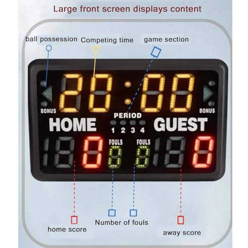 Marcador electrónico LED para baloncesto con temporizador y alarma miniatura 2