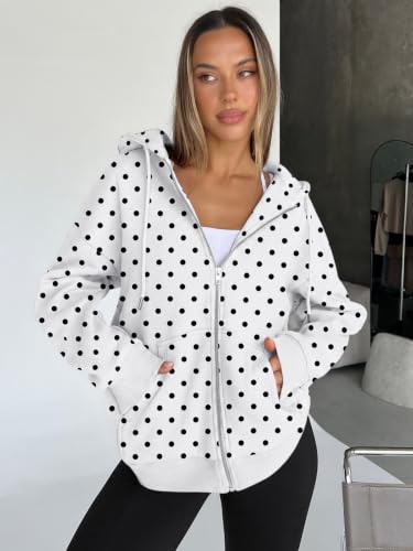 Image of Trendy Queen Womens Zip Up Hoodies 2026 Oversized Sweatshirt | Spring Fall Layering Jacket with Pockets, Casual Track Outfits, Cozy Fleece Winter Clothes