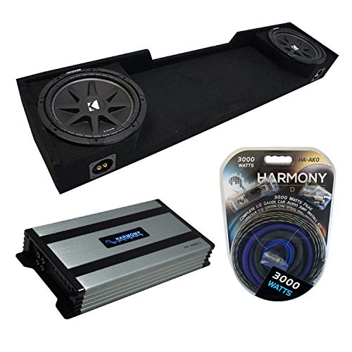 Harmony Audio Compatible with 1988-1998 GMC Sierra Extended Cab Truck Kicker Bundle Comp C10 Dual 10