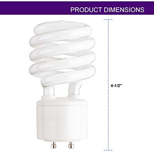 Dysmio 23-Watt (100-Watt Equivalent) T2 Bi Pin Gu24 Base 2700 Kelvin Warm White 1600 Lumens Mini-Twist Compact Fluorescent Light Bulb #TOP2