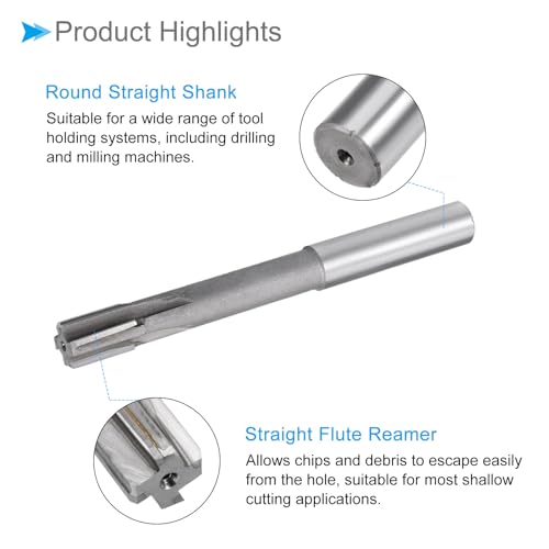 CoCud Chucking Reamer, 12mm Cutting Diameter 4 Flutes, Tungsten Carbide Milling Cutting Tool - Image 4