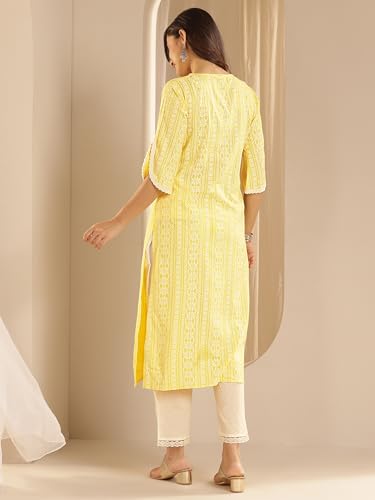 Image of Libas Printed Rayon Straight Kurta