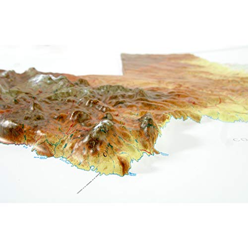 Hubbard Scientific 3D Texas 954 Map | A True Raised Relief Map - You Can Feel The Terrain | Vacuum-Formed Molded Map | 28″ X 25″ | Detailed Topography #TOP1